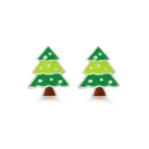 Hopeakorvakorut vihreä joulukuusi