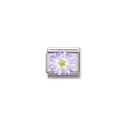 Nomination classic hopeapala violetti kukka kivellä