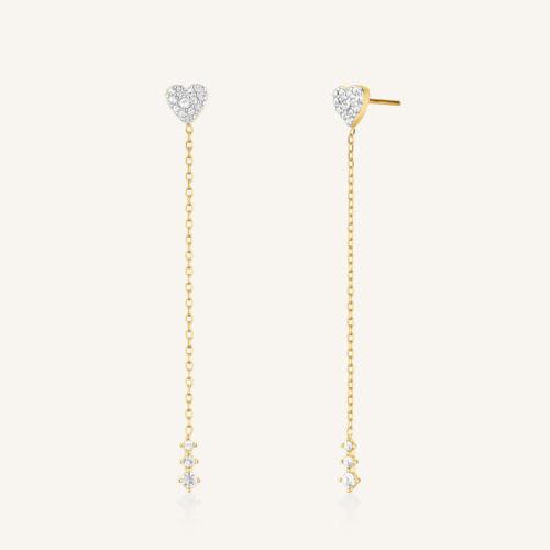 Rosefiled korvakorut Heart Long