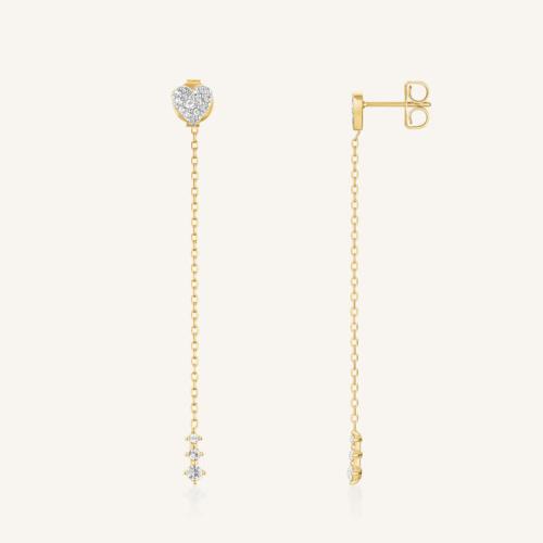 Rosefiled korvakorut Heart Long