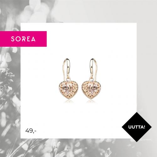 Sorea filigraani korvakorut punakullattua hopeaa ST 5556 00