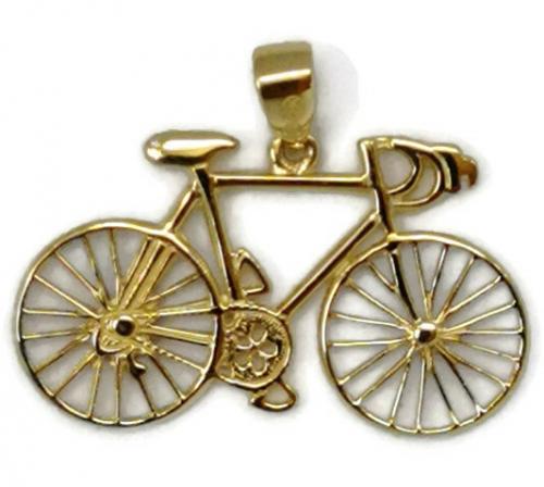 Keltakultainen polkupyörä-riipus