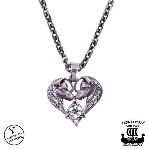 Northern Viking Jewelry "Heart Wolf" hopeariipus