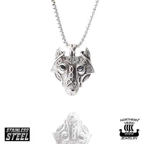 Northern Viking Jewelry "Guardian Wolf" teräsriipus