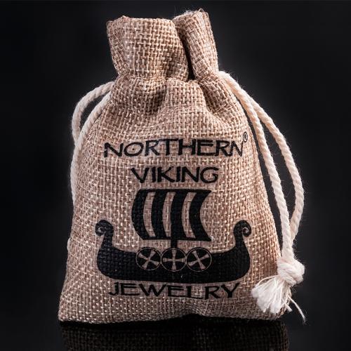 Northern Viking Jewelry Suden tassu ja riimut teräsriipus