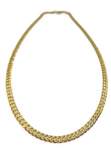 Kultainen timanttileikattu panssariketju 45 cm 14,7g