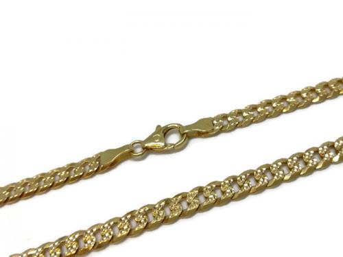 Kultainen timanttileikattu panssariketju 45 cm 14,7g