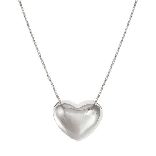 ARMONICA necklace in 925 sterling silver (LARGE) and cubic zirconia Heart Silver