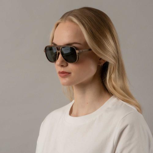 Aurinkolasit Lancer - Pähkinäpuu (polarisoidut linssit) 