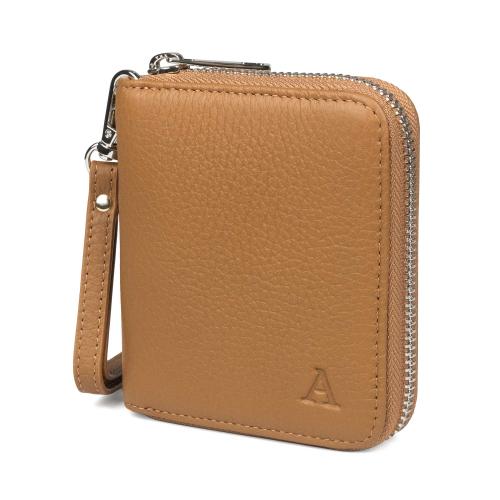 Hirvennahkainen Mini Clutch-lompakko (konjakki/hopea)