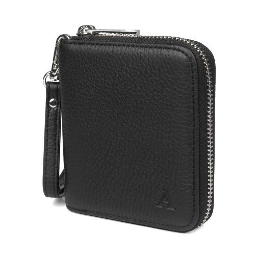 Hirvennahkainen Mini Clutch-lompakko (musta/hopea)