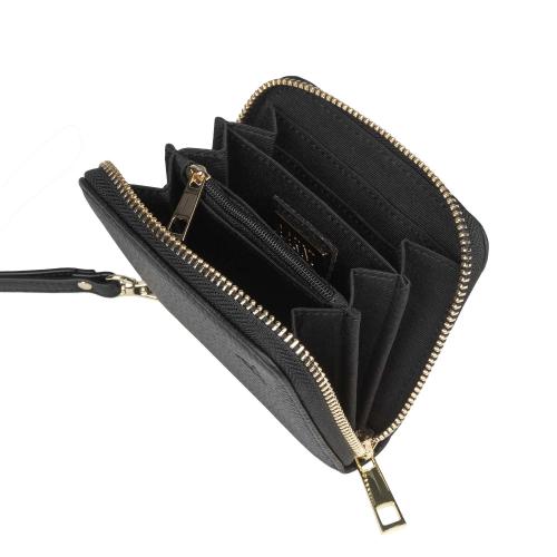 Hirvennahkainen Mini Clutch-lompakko (musta/hopea) 