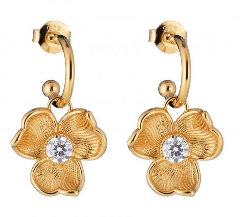 Lumoava ANNA -korvarengas, kullattua hopeaa