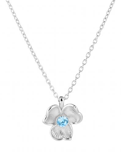 Lumoava ANNA -riipus sinisellä kivellä, hopeaa