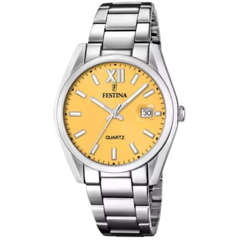 Festina classic miesten rannekello keltainen taulu