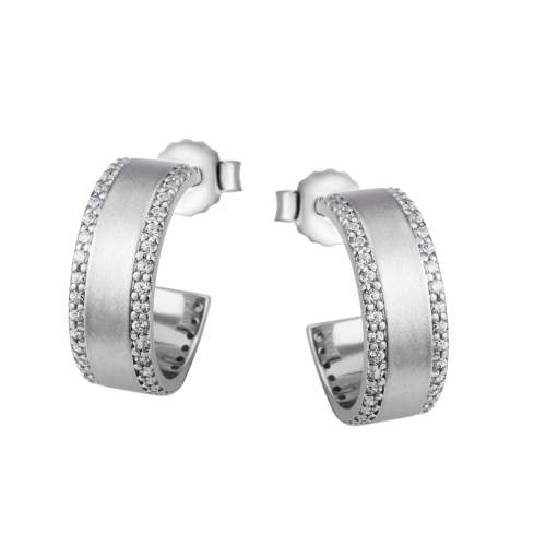 Hopeiset rengaskorvakorut matta/kivet