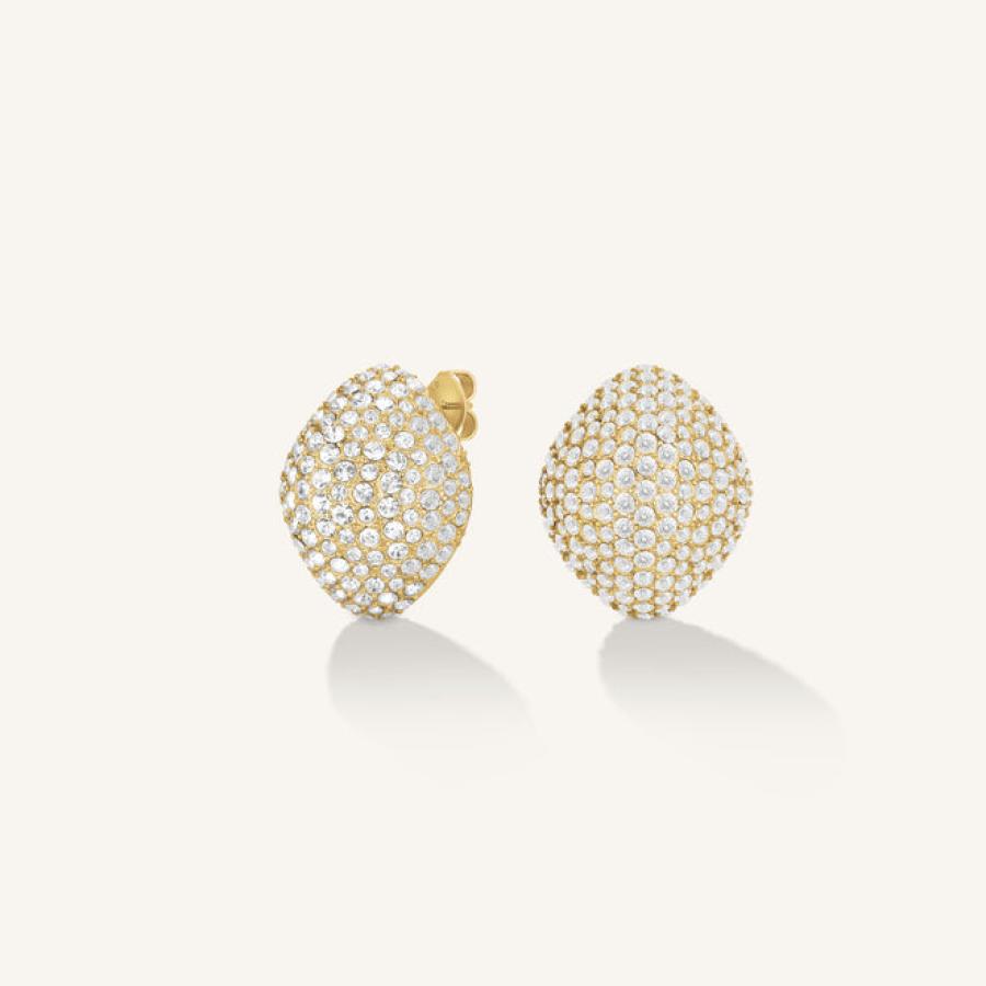 Rosefiled korvakorut Pave Heart