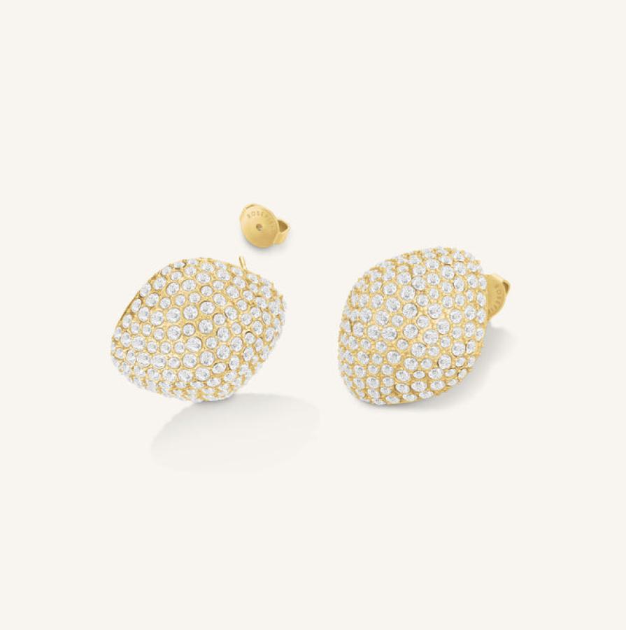 Rosefiled korvakorut Pave Heart