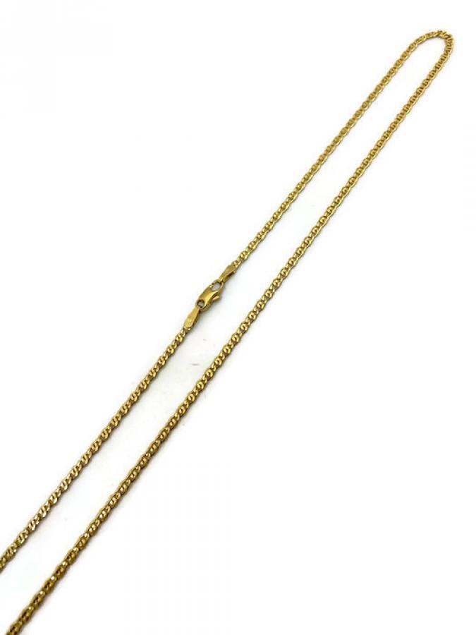 Litistetty kaulaketju keltakultaa 45cm