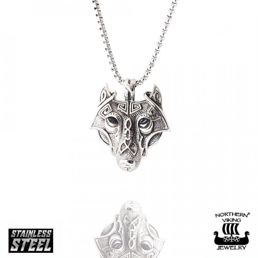 Northern Viking Jewelry "Guardian Wolf" teräsriipus
