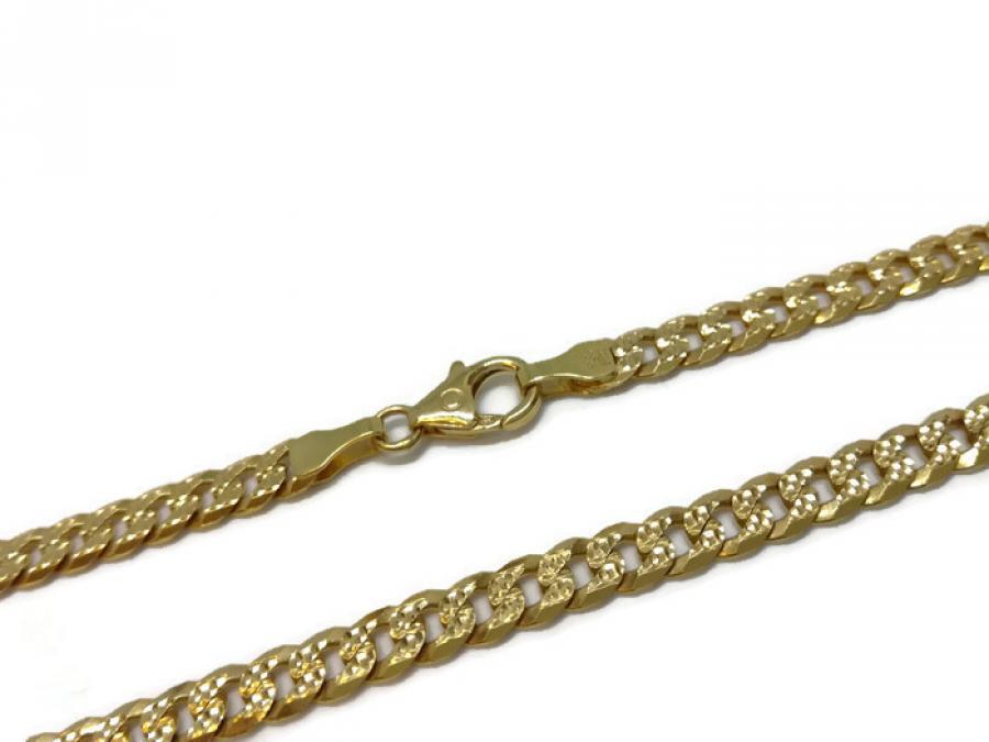 Kultainen timanttileikattu panssariketju 45 cm 14,7g