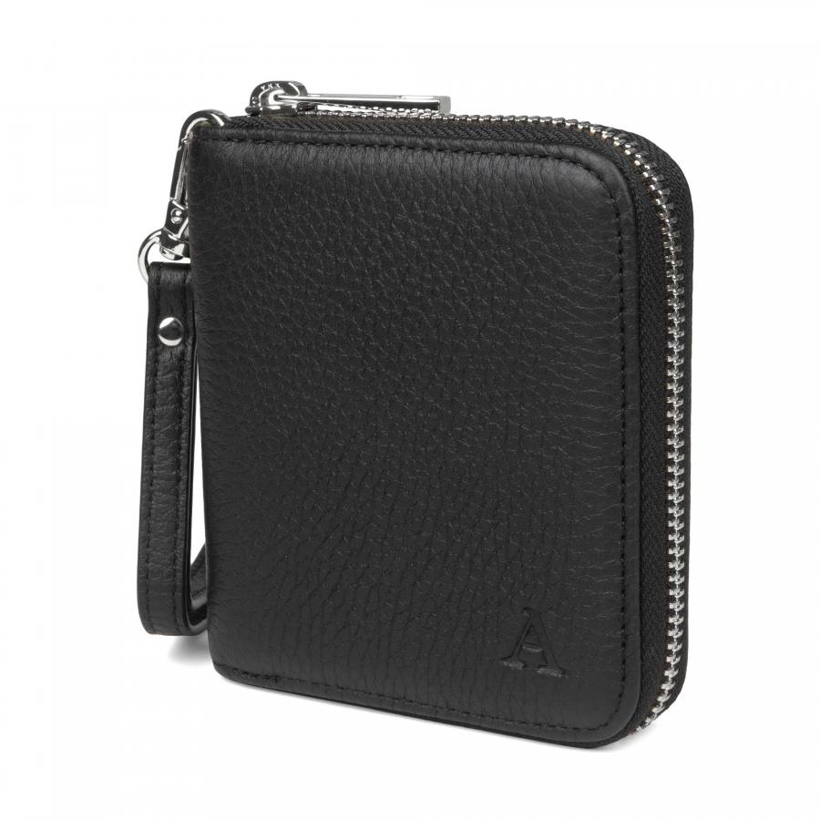 Hirvennahkainen Mini Clutch-lompakko (musta/hopea) 