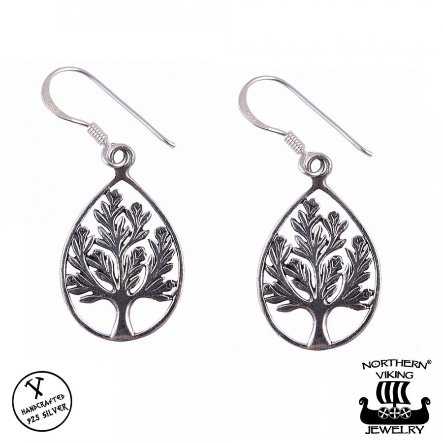 Northern Viking Jewelry -korvakorut Drop Tree Of Life