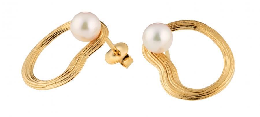 Lumoava UOMA -korvakorut, kullattua hopeaa