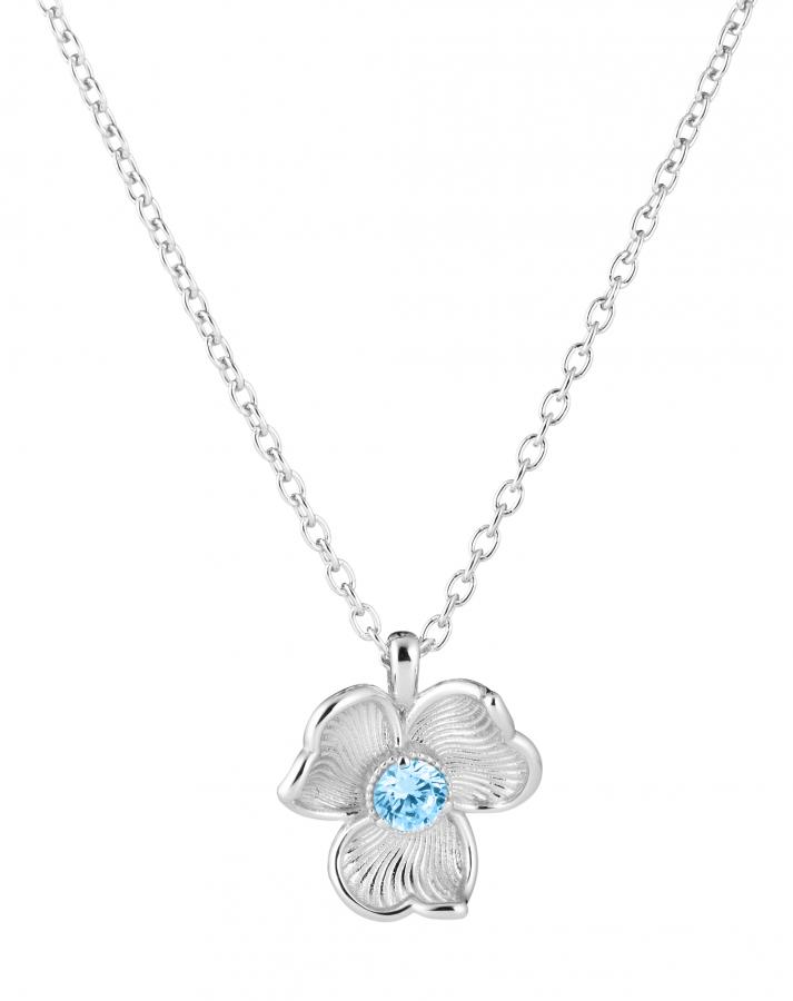 Lumoava ANNA -riipus sinisellä kivellä, hopeaa