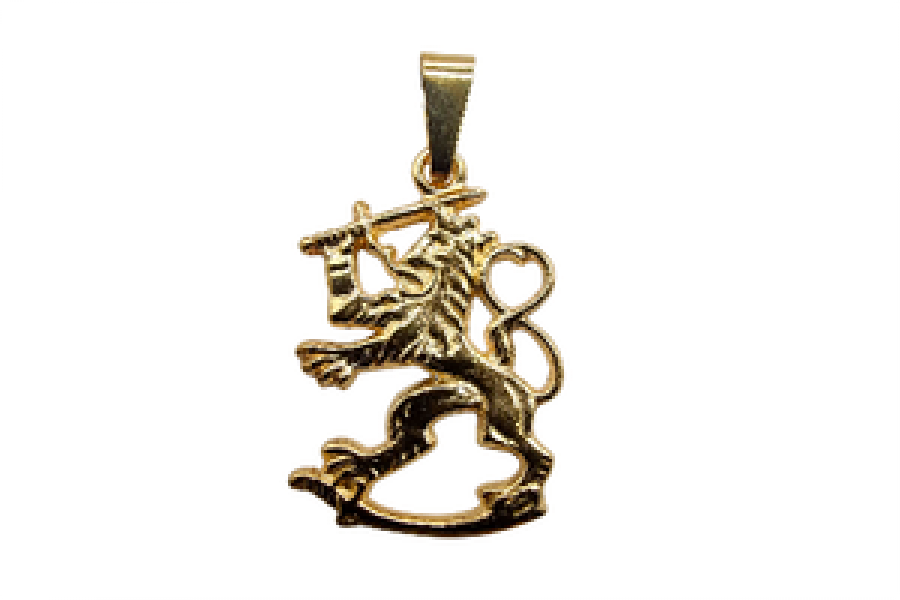 Kultainen suomileijonariipus 22mm