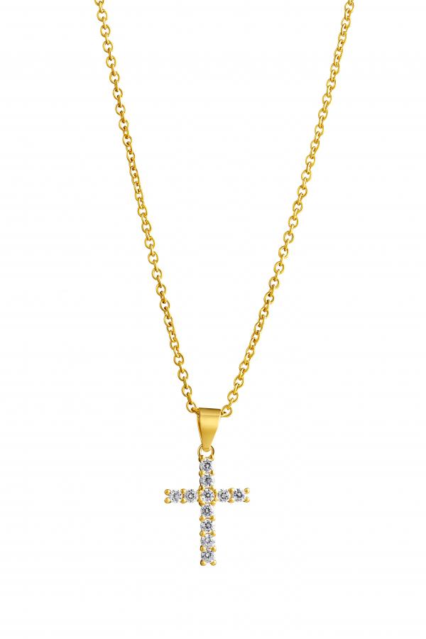 Ristiriipus kivillä kullattua hopeaa