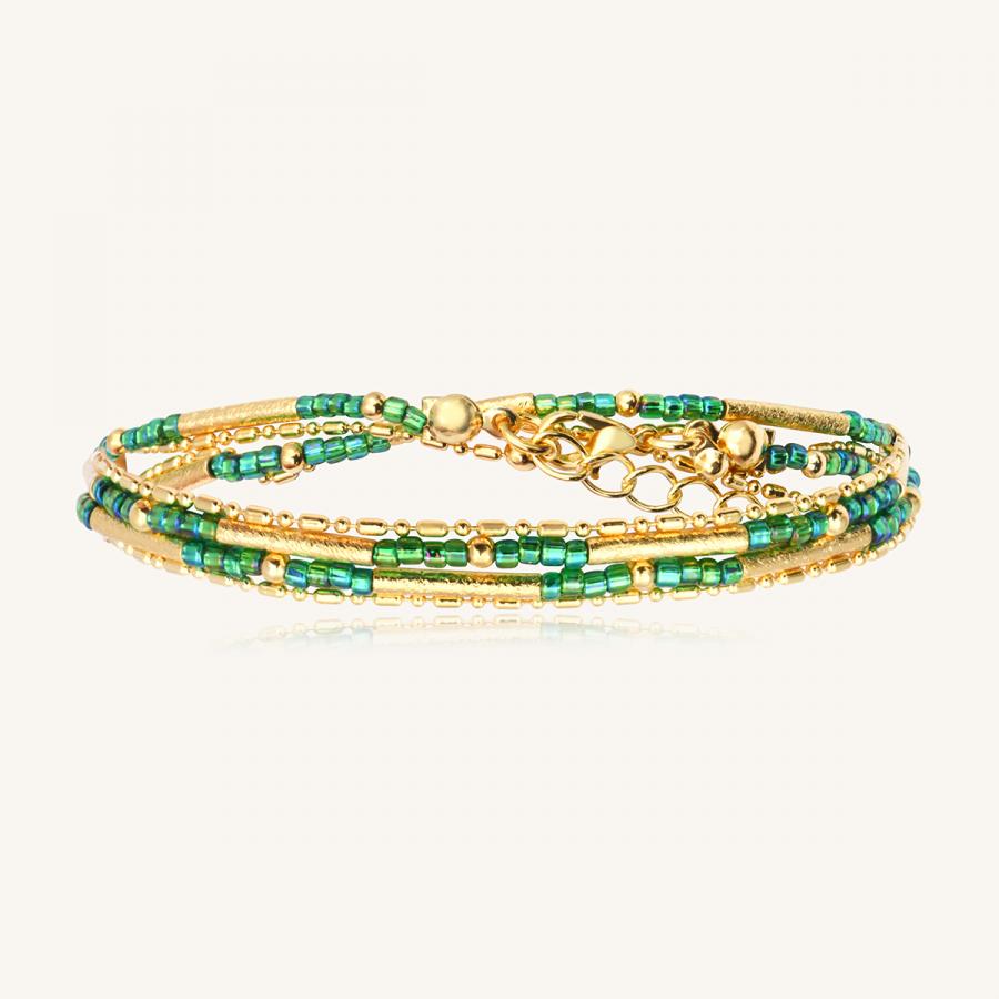 Santibe kaulakoru/rannekoru Divine 2 tours Choker Tube Patine Vert Oasis