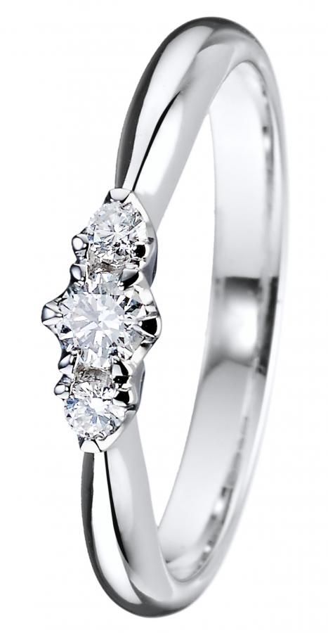 Kohinoor Helene timanttisormus valkokulta 0,16ct